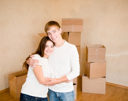Removal van positioned for urban moving access in West Hampstead