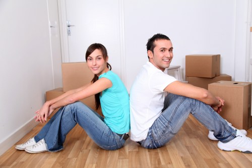 West Hampstead moving team handling boxes and furniture