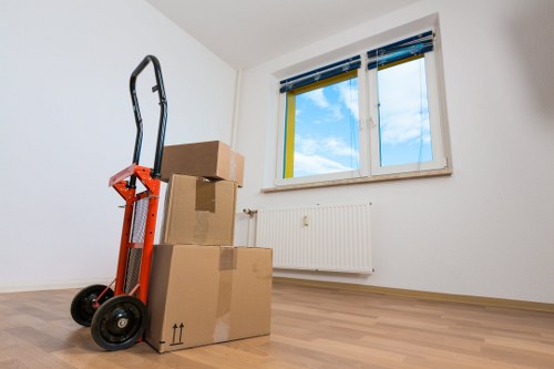 Professional West Hampstead moving van preparing secure loading