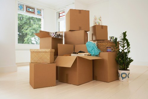 Packing and loading furniture into a removal truck