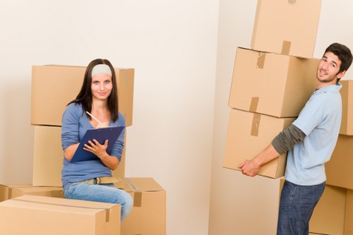 Boxes and furniture being unloaded at a West Hampstead property